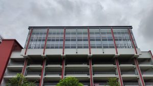 Perforated panels work at Bukit Batok BLK 241A